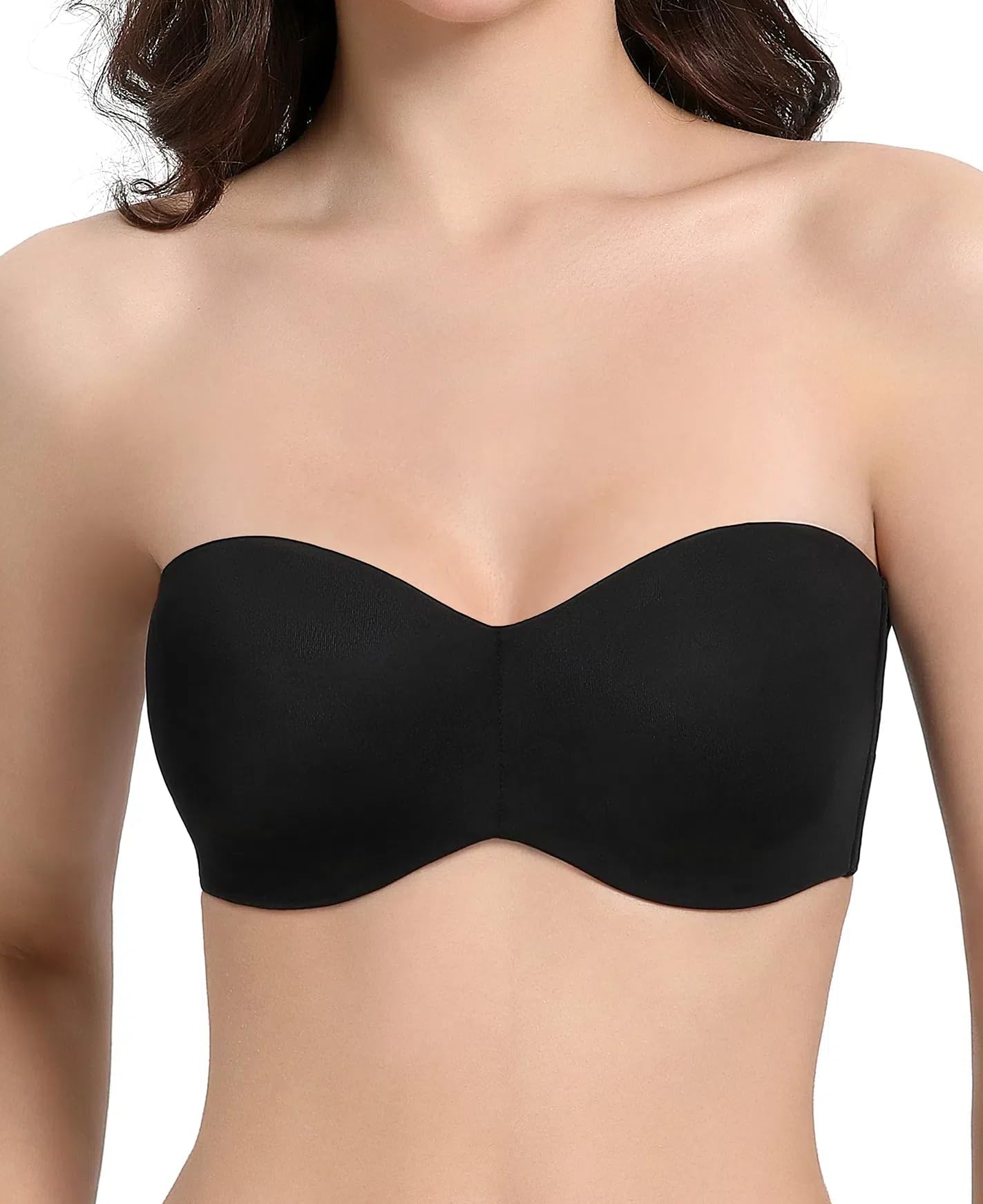 HACI Women's Minimizer Strapless Bra Anti-Slip Underwire Bandeau for Plus Size Seamless Support