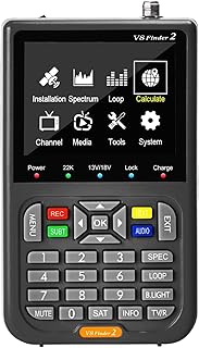 V8 Finder 2 TV Signal Finder Meter, DVB-S/S2/S2X Signal Receiver with 3.5 inch HD Digital Display, H.264 Auto Calculate An...