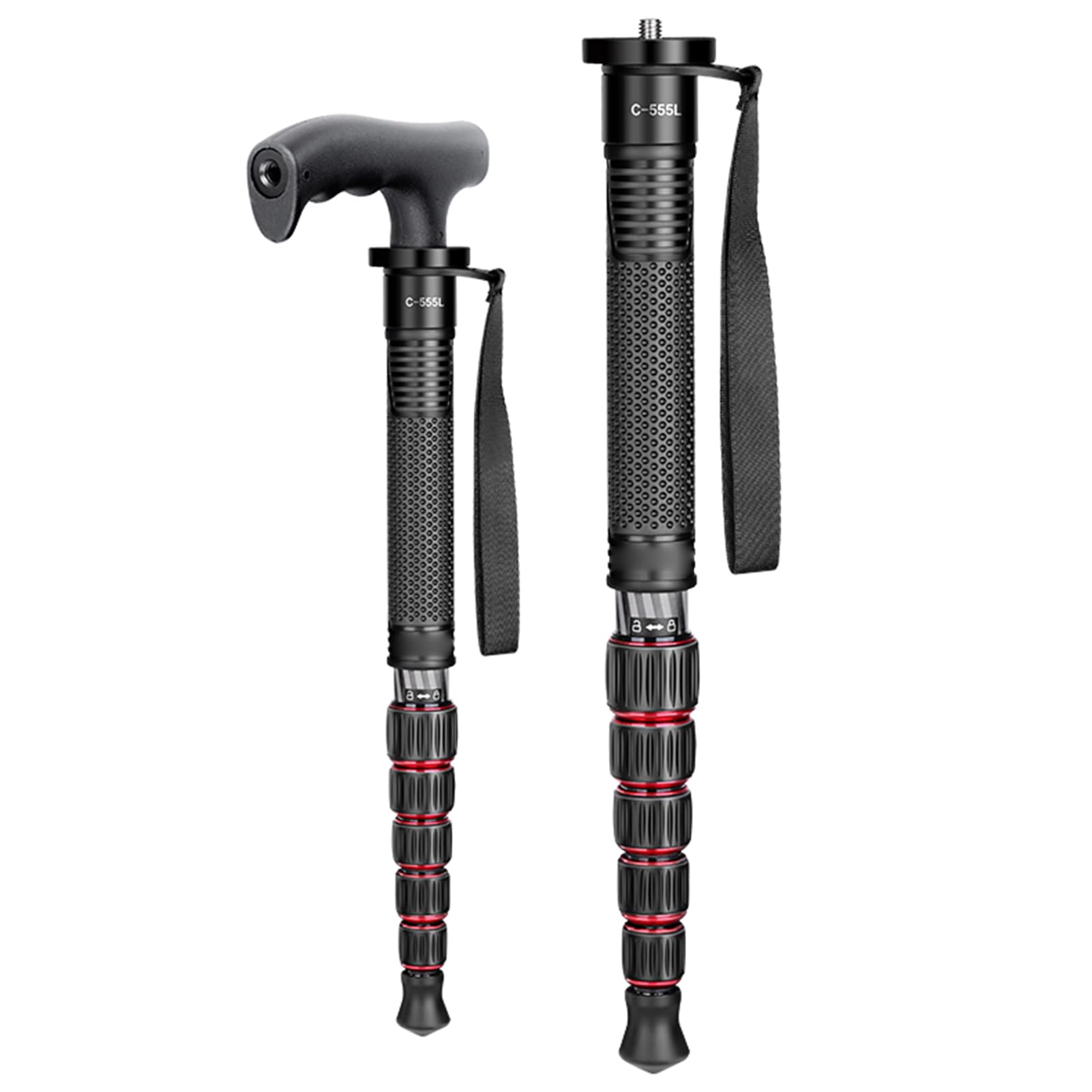 61 Inch Carbon Fiber Camera Monopod Heavy Duty Stand with 6 Section Height, Load up 10kg for Compact Cameras, Mirrorless, DSLR