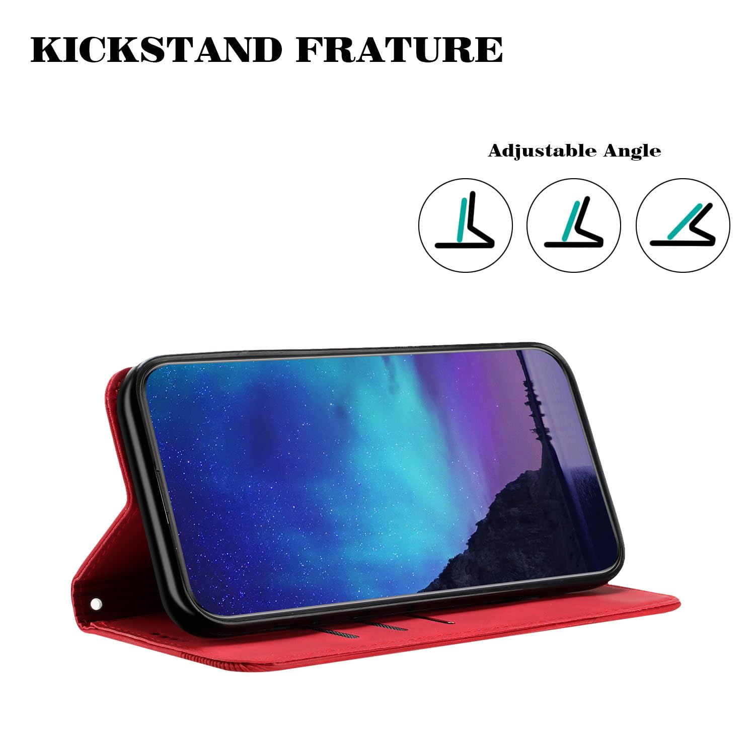 Etui na Motorola Moto G72 5G Portfel z klapką ze skóry PU, [3 miejsca na karty] [zamknięcie magnetyczne] [regulowany pasek na ramię] - Czerwony