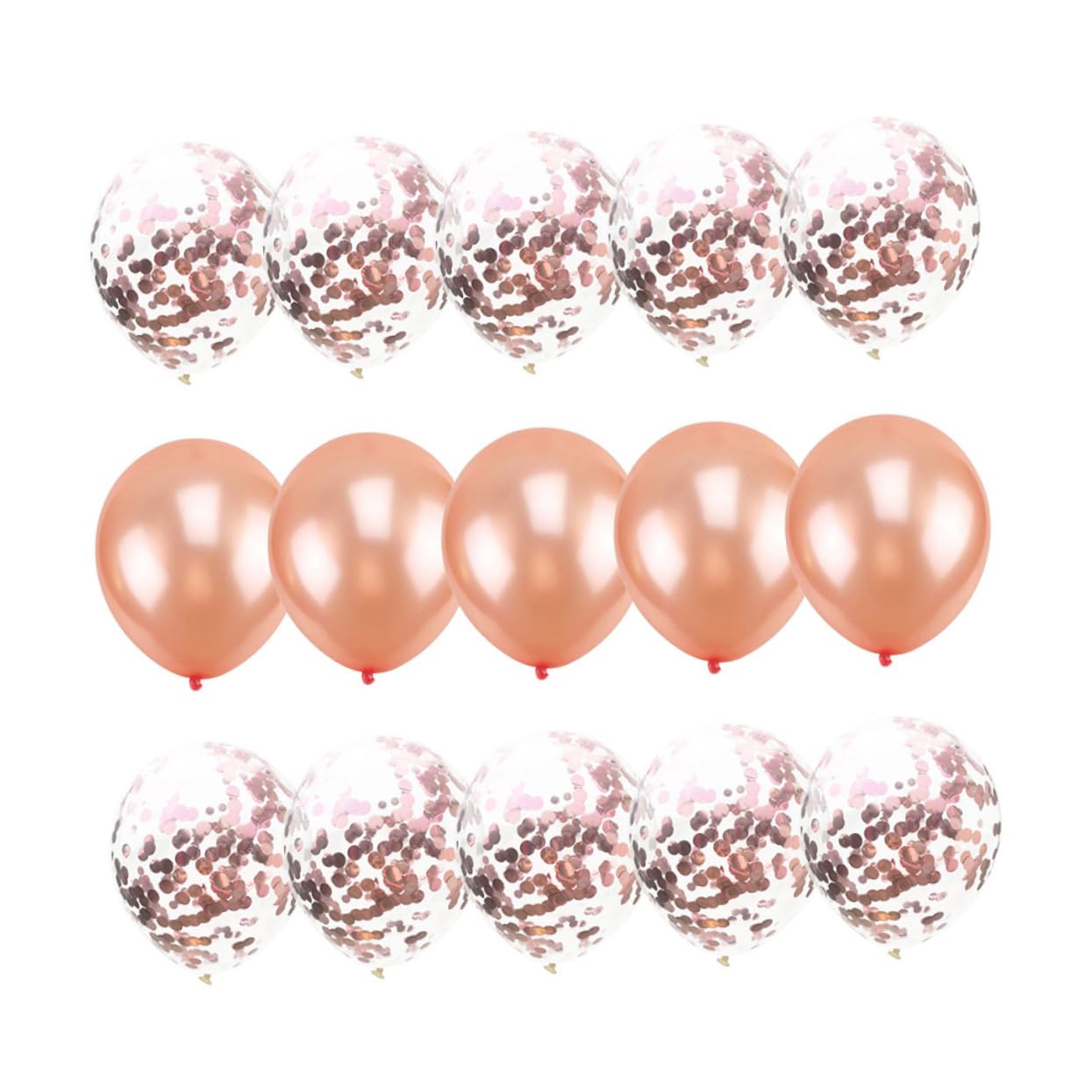 ibasenice 60 Pz Palloncini Nuziali Abito Tuta Flash Palloncini Matrimonio in Tinta Unita Trasparenti Con Coriandoli Da Festa Proposta Oro Rosa