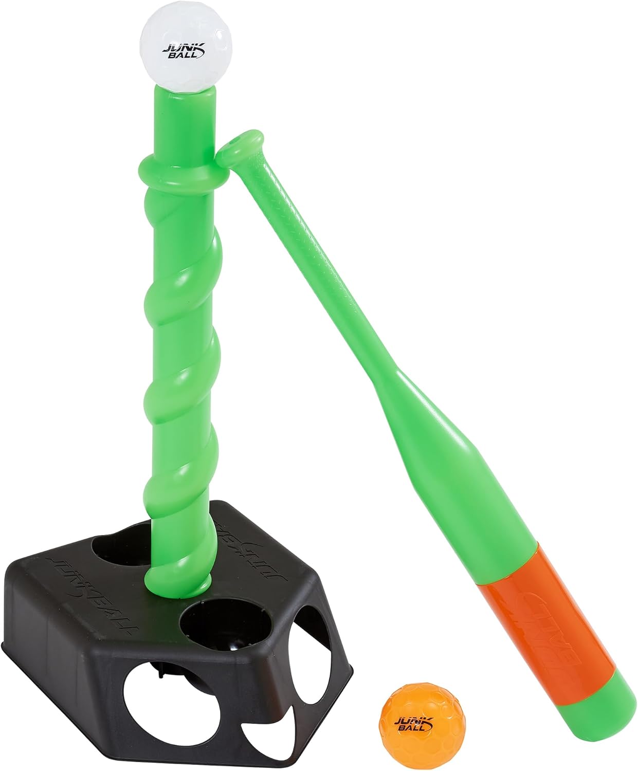 Junk Ball: T-Ball Set - Adjustable Height, Lightweight Bat & Pro Max Balls, Beginners Baseball, Backyard Sport, Outdoor Activity, Toddler-Kids 18 Mo+
