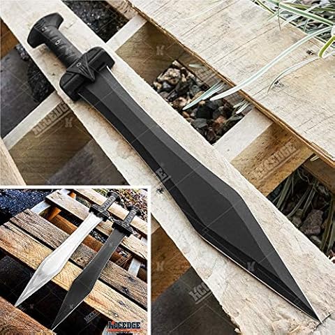 SWORD Real Sword Roman Sword Gladius Sword Razor Sharp Edge Metal Sword Medieval Sword Short Sword Master Sword Spartan Sword Knights Templar Sword Crusader Knight Sword Viking Sword 50407 (Black) Cover