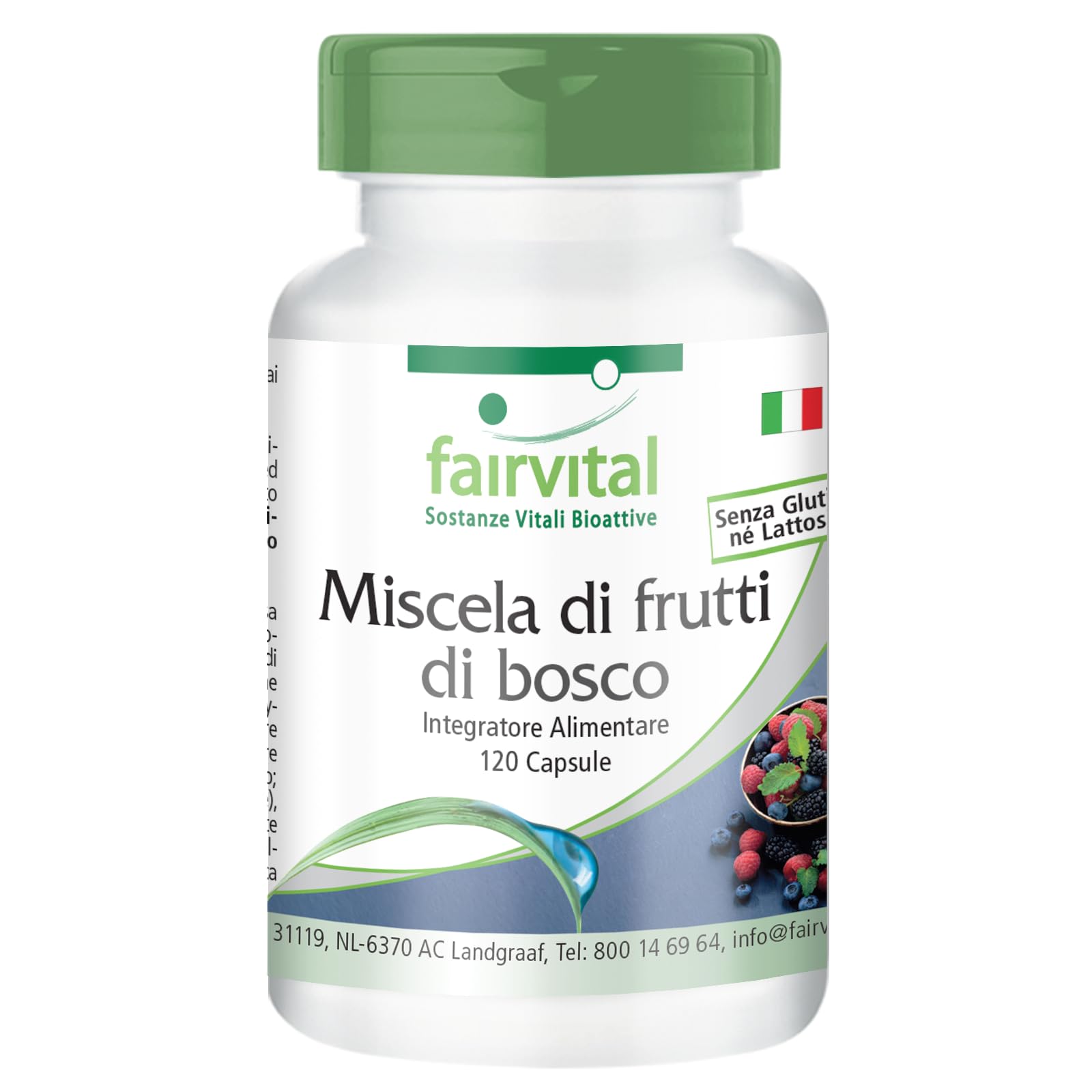 fairvital Mix di bacche, 120 capsule, capsule antiossidanti, ALTO DOSAGGIO, VEGANO, 8 bacche con spirulina