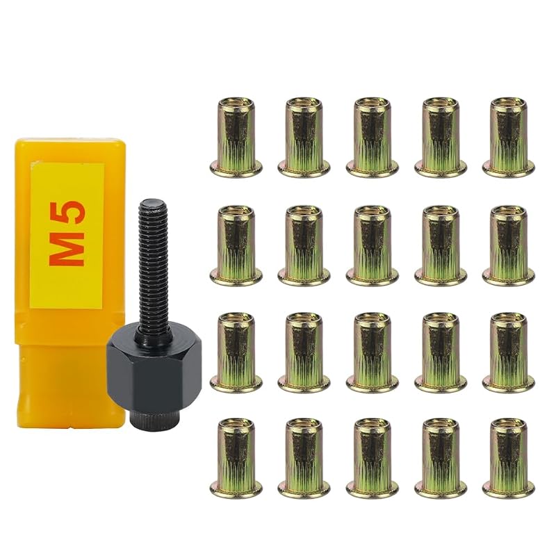 Kit de Rebitador Manual para Porcas Rebite M5 HIFESON com 20 Porcas e Ferramenta