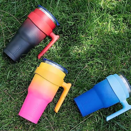 Image of BJPKPK 20 oz Tumbler With Handle And Straw Stainless Steel Travel Mug Insulated Tumbler Cups With Lids,Ocean Dream