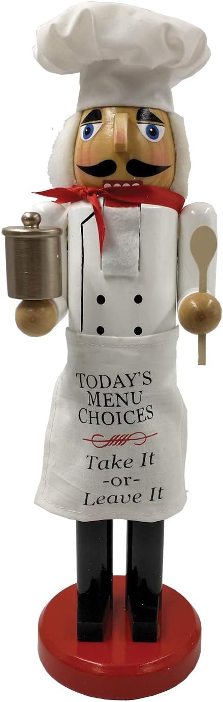 Santa's Workshop14" Todays MENU Choices Nutcracker, WHITE