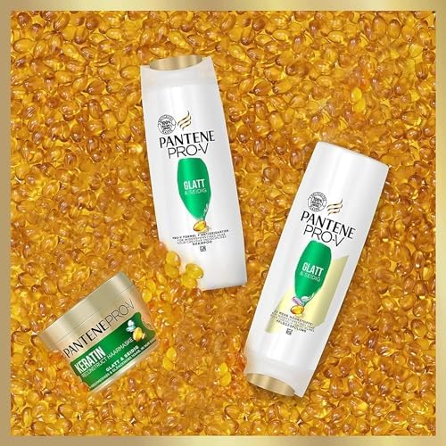Pantene Pro-V XXL gładki i jedwabisty szampon do włosów niesfornych 1 l, dozownik pompki, szampon dla kobiet, pielęgnacja włosów, szampon przeciwzmarszczkowy, bez silikonu, Beauty, XXL