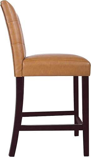 Miniatura 58 de Homepop Decoración del hogar | Taburetes de bar clásicos de altura de mostrador | Taburetes de bar de piel sintética de 24 pulgadas | Muebles