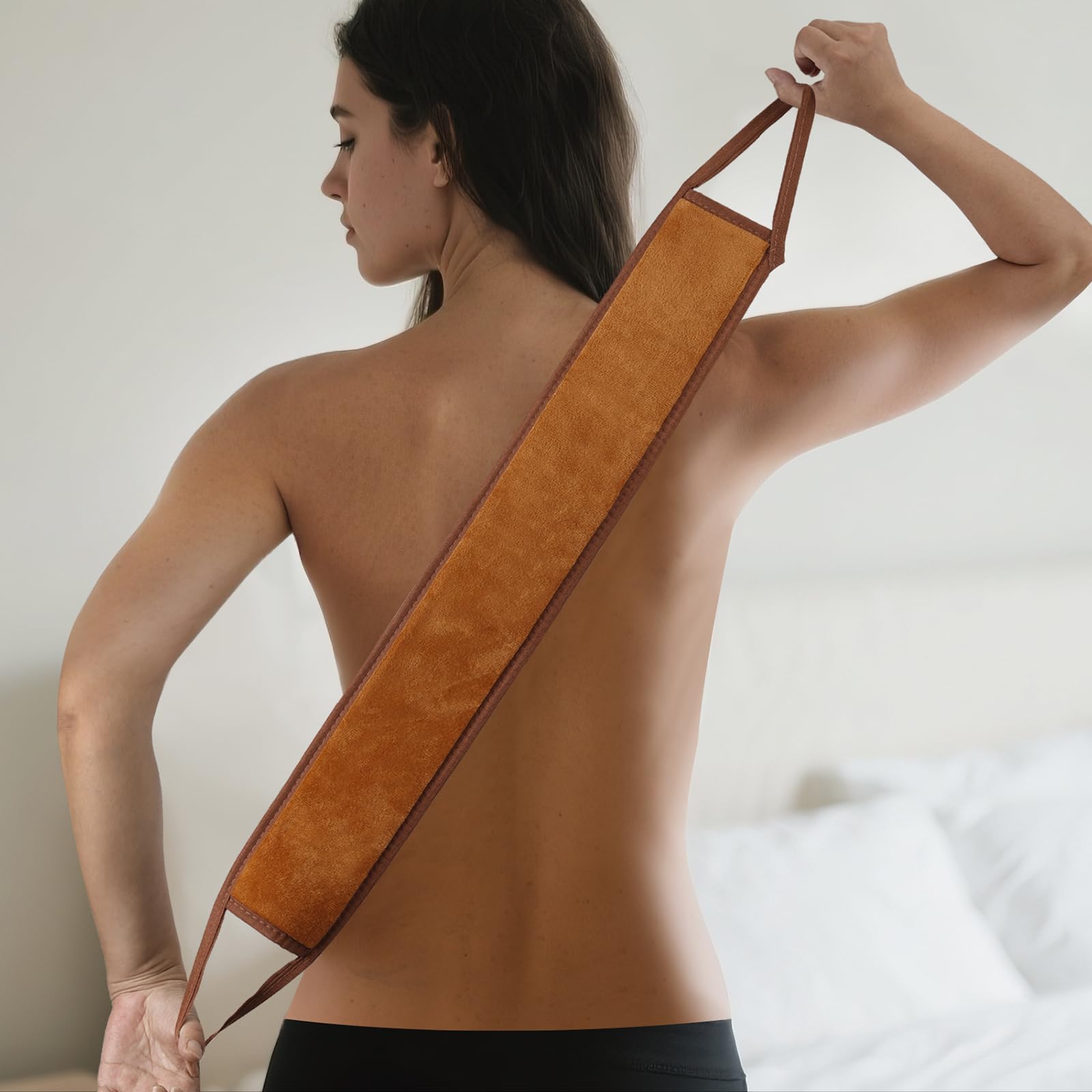 CZZXI Tanning Mitt, Body Brush & Back Tanner Applicator Kit – Self-Tan Applicator for Body, Face & Hard-to-Reach Areas | Includes Storage Pouch: 3 Piece (Brown)