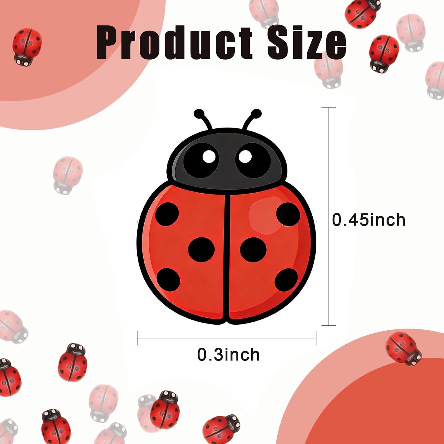 200PCS Tiny Wooden Ladybugs Decor, Self-Adhesive Painted Flatback Mini Wooden Bumble Bees for DIY Crafts Scrapbooking Micro Landscape Home Party Decoration Embellishments