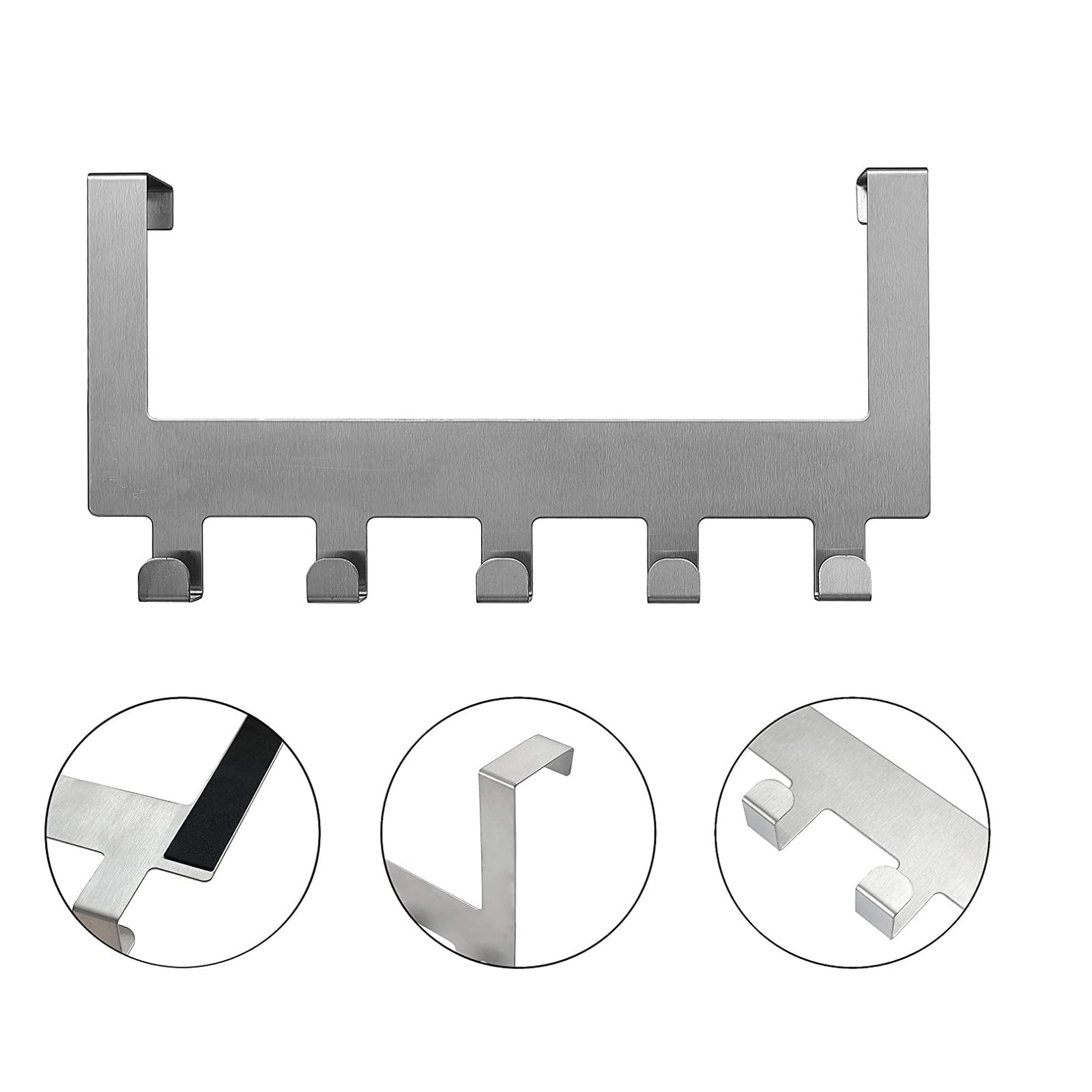 Epsilon Stainless Steel Over Door Hanger for Clothe Hanging for Home 1 Pcs Heavy Duty Strong 5 Hooks Organizer Racks for Bathroom Towel Hooks Kitchen Accessories Hanger (B0B1DTSJB9) Amazon Price History, Amazon Price Tracker
