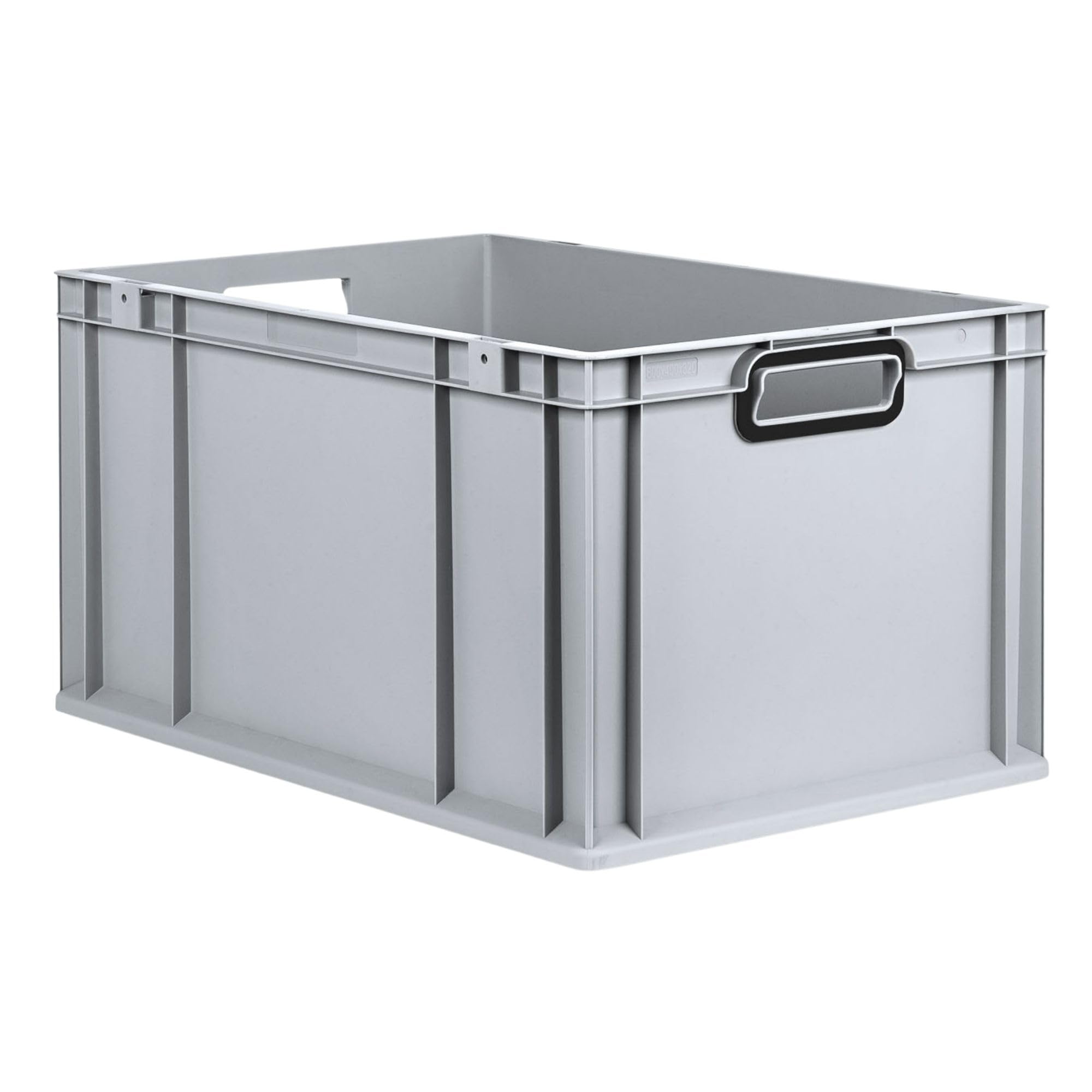 PROREGAL Eurobox NextGen Color | HxBxT 32x40x60cm | 65 Liter | Griffe schwarz offen | Verstärkter Boden | Grau | Eurobehälter, Transportbox, Transportbehälter, Stapelbehälter