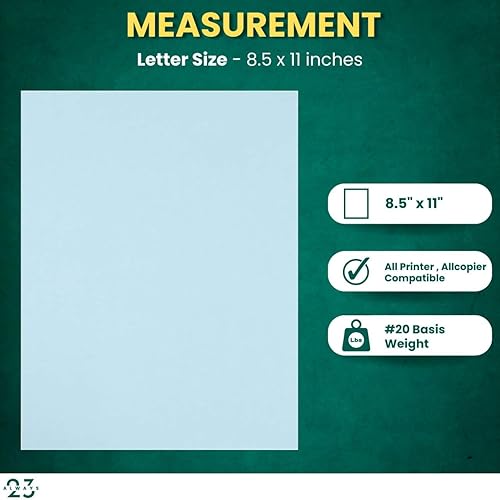 Miniatura 3 de Papel de copia azul, papel de copia de color 8.5 x 11 pulgadas, resma azul de 20#, papel de copia azul, papel de copia para impresora, 500 hojas