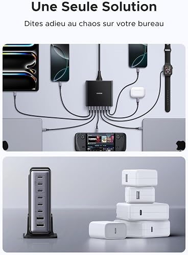UGREEN Zapix 200W 8 Ports Chargeur USB C Rapide Station d… - 8