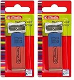 Herlitz Metallanspitzer und Radierer DG36 im Set, 2 Stück auf Blisterkarte...