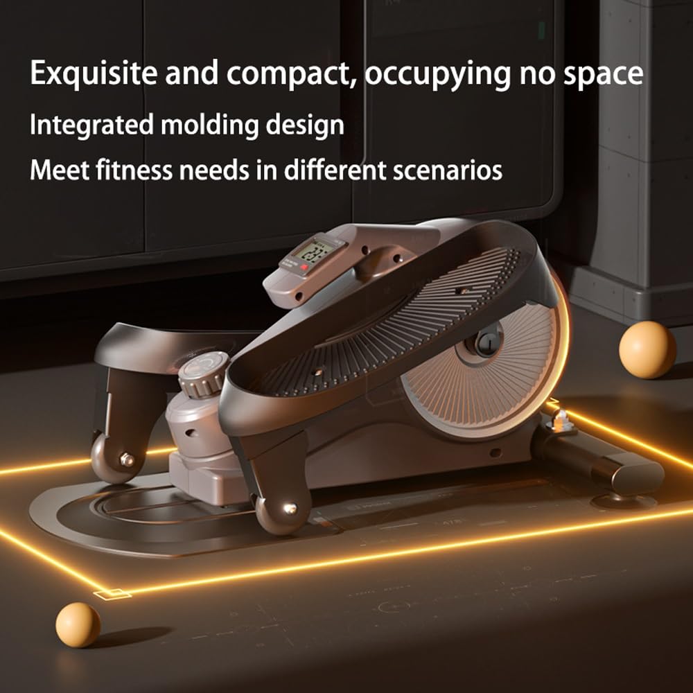 Pedaliera ellittica da seduta sotto la scrivania, 8 livelli di resistenza, display a LED, silenziosissimo - da adulto a anziano, mini macchine ellittiche for uso domestico (Grey : White)