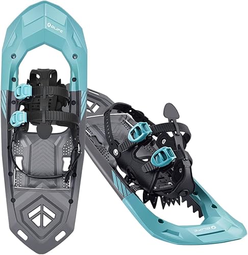 OLIFE Snowshoes for Men, Women and Youth Child, Lightweight Snowshoes with Adjustable Double Ratchet Binding Provides Great Flotation, Easy Carrying
