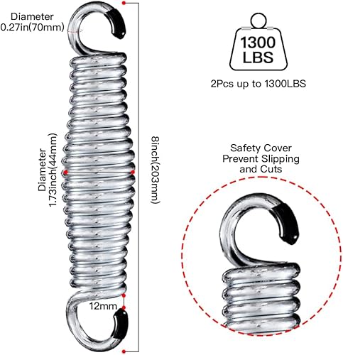 Miniatura 2 de Silla de hamaca de alta calidad de 8 pulgadas para porche, columpio, suspensión de resorte de techo para hamaca, bolsa de boxeo, silla colgante,