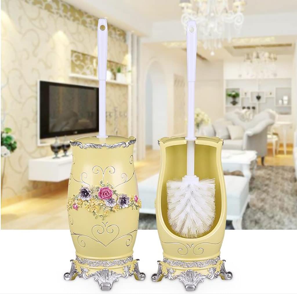 3D Three-Dimensional Relief Toilet Bowl Brush with Resin Base, Compact Resin Freestanding Toilet Cleaner Brush and Holder, Space Saving Bathroom Decorative Accessories Toilet Bowl Brush (Color :
