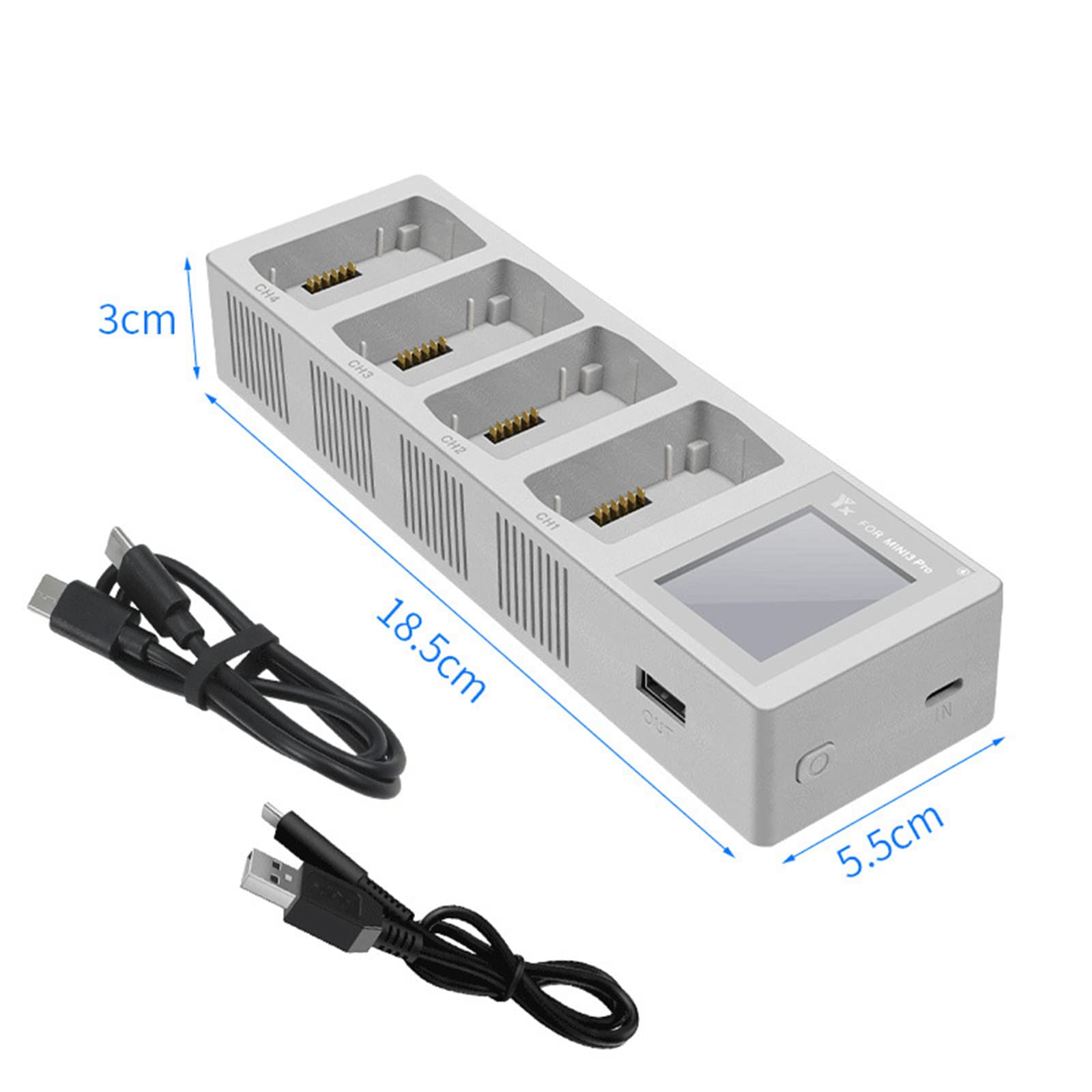 Caricabatteria a 4 porte intelligente per drone di volo accessori per caricabatterie rapido per DJI Mini 3 PRO