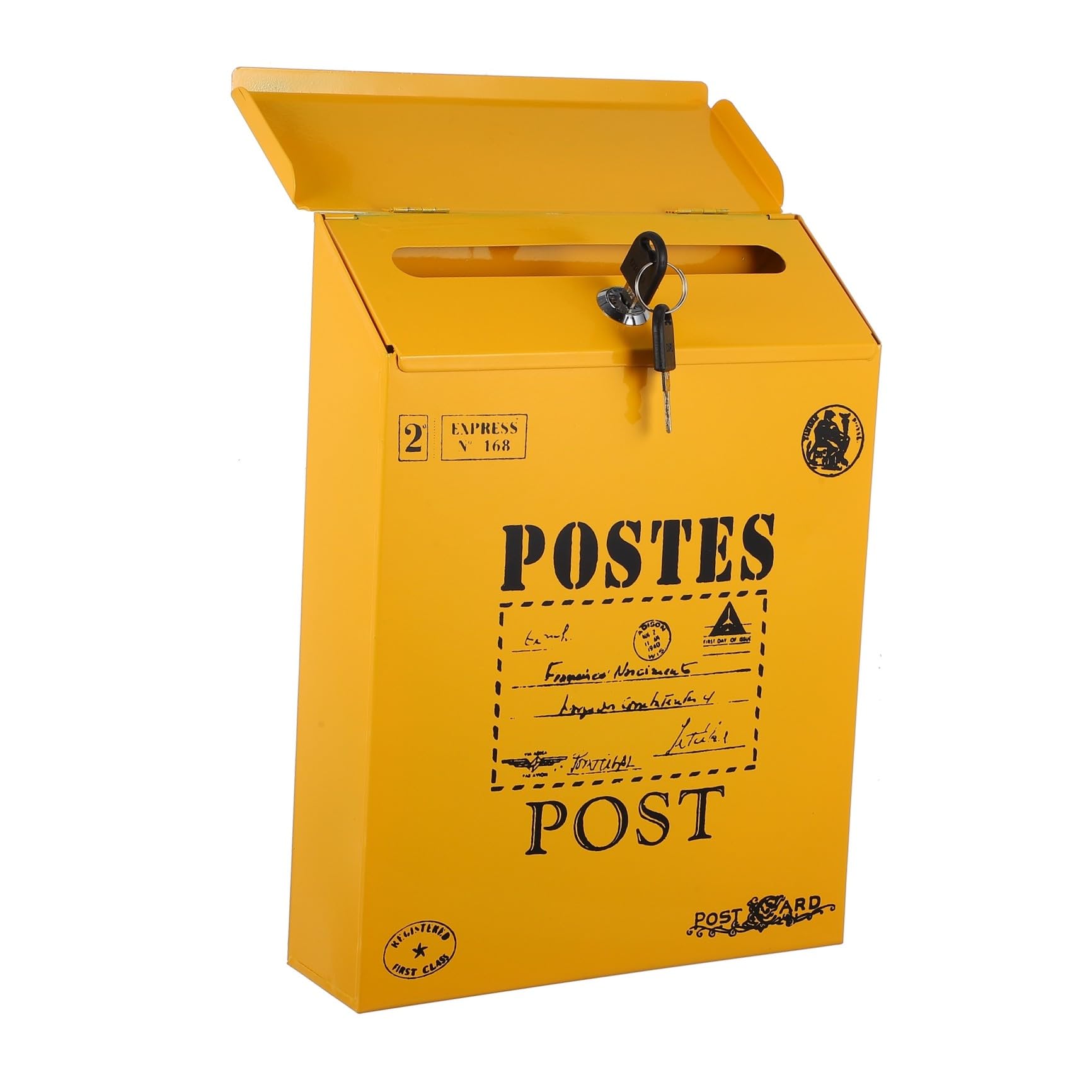 Boîte aux lettres rétro murale à serrure SHINEOFI pour courrier et jardin