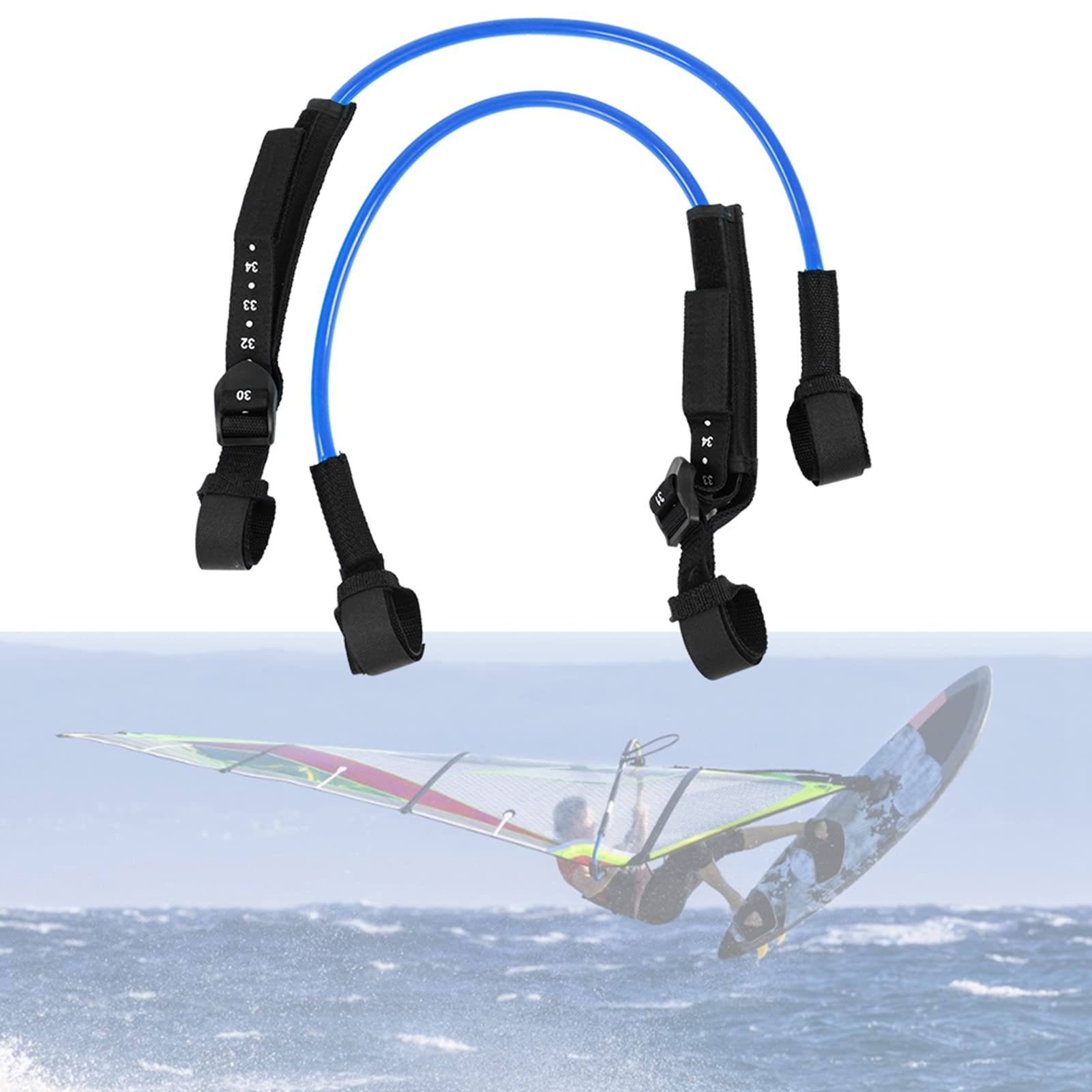 Verstellbare Schwarze Sicherheits-Windsurf-Geschirrleine für Surfer-Sicherheit, TPU-Material, 2 Stück