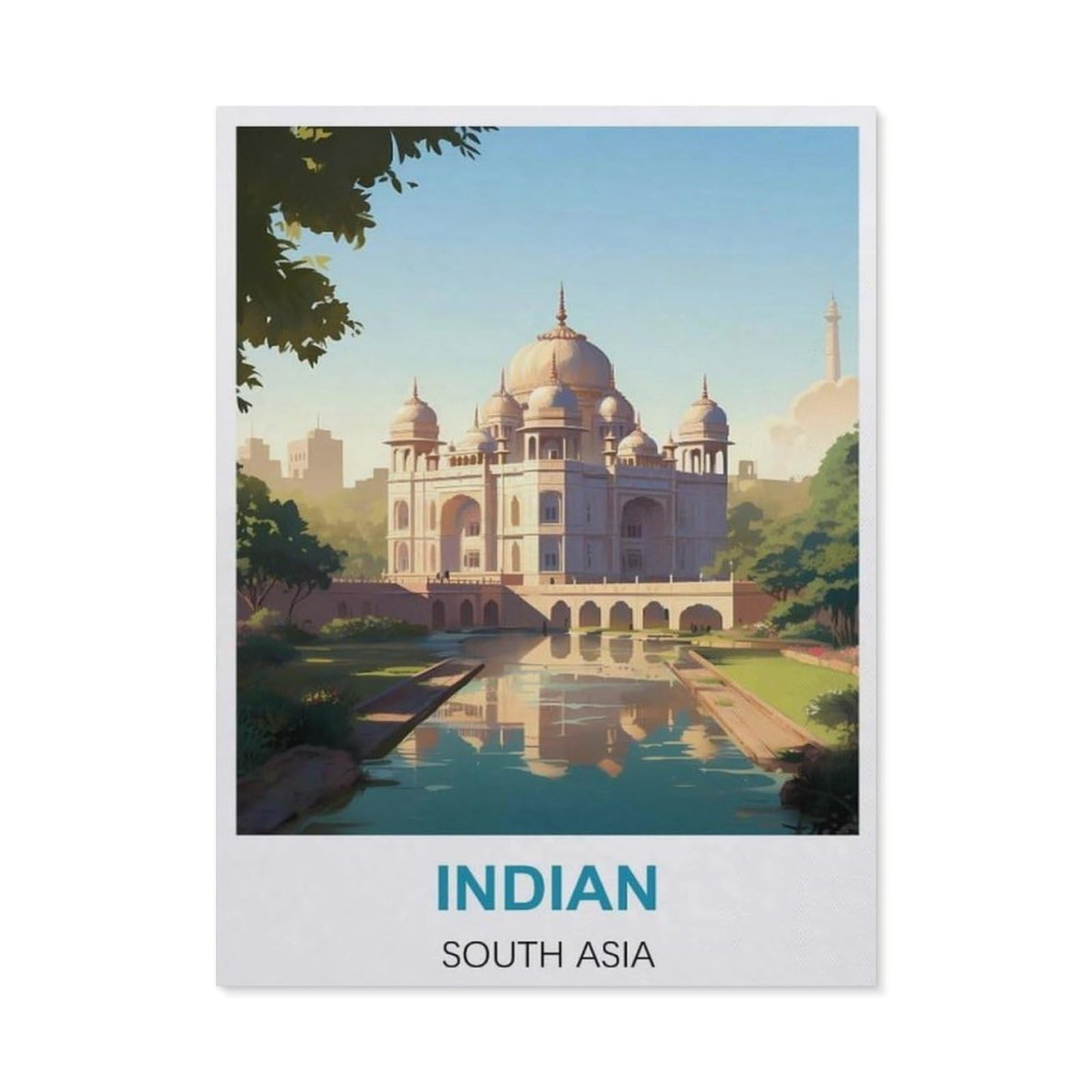 BEAYODKP Diamond Painting Kits for Adults and Kids，Indian South Asia Vintage Travel Poster，Full Drill Round Rhinestone Paint with Diamonds（50 x 60 cm/19.68 x 23.62 inches）-BX12
