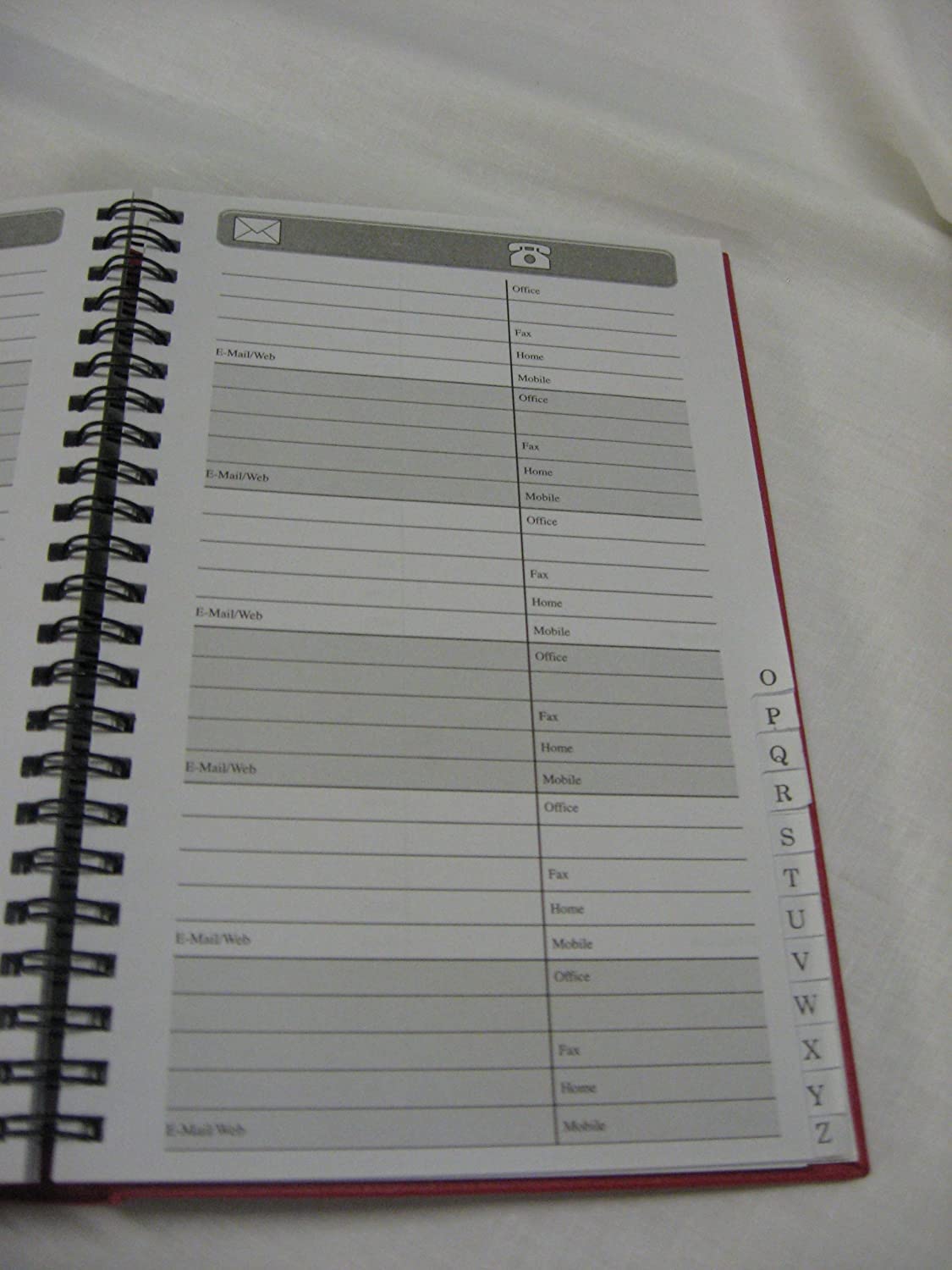 A5 Size Telephone Index Book Hard Back Cover Alphabet A-Z Index Tabs Book Assorted Colour Spiral Design Telephone Address Book A-Z Wiro Telephone