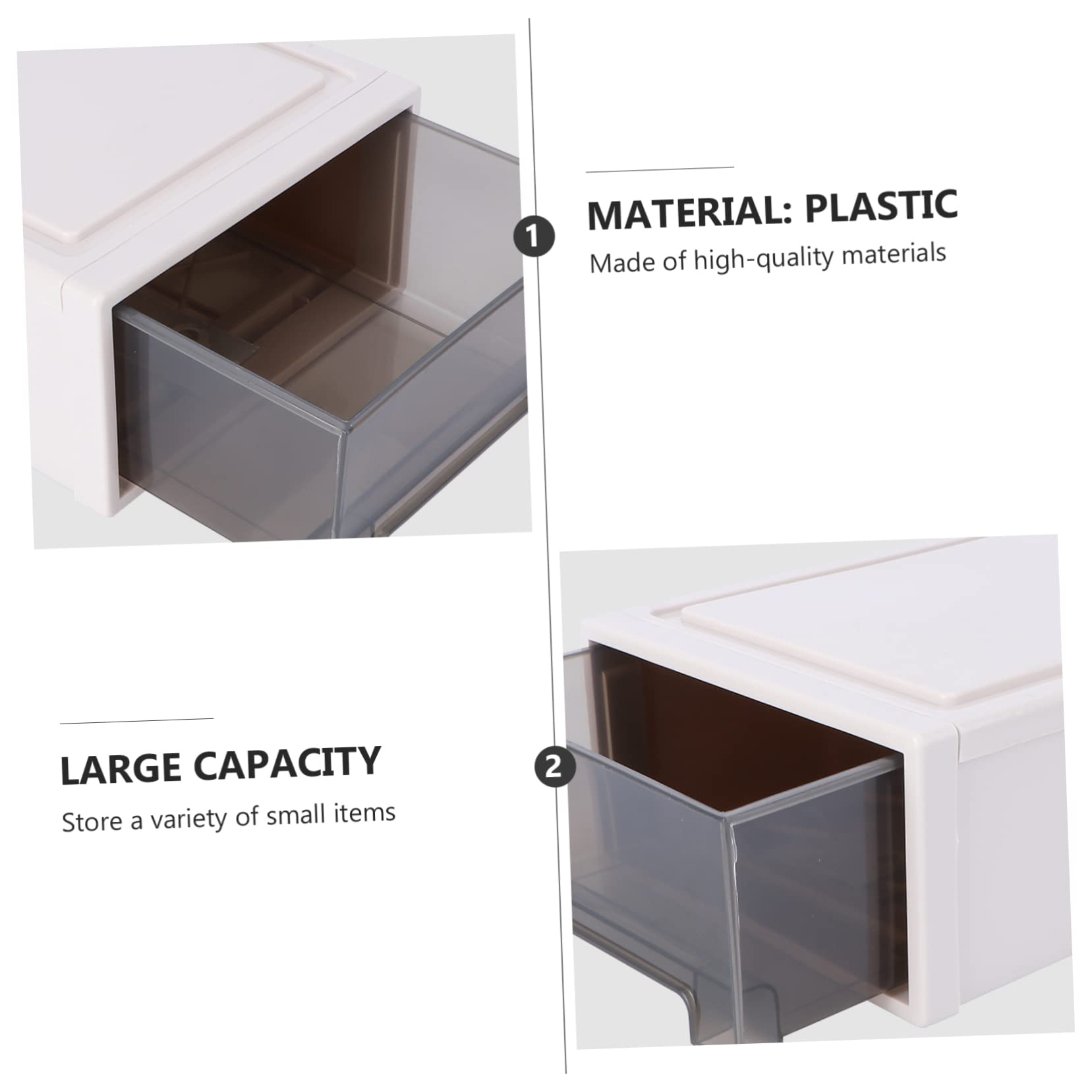 Happyyami 1Pc Transparent Plastic Storage Box Drawer Type Sundries Organizer for Clothes Shoes and Quilts Capacity Simple and Elegant Design for Bedroom and Living Room