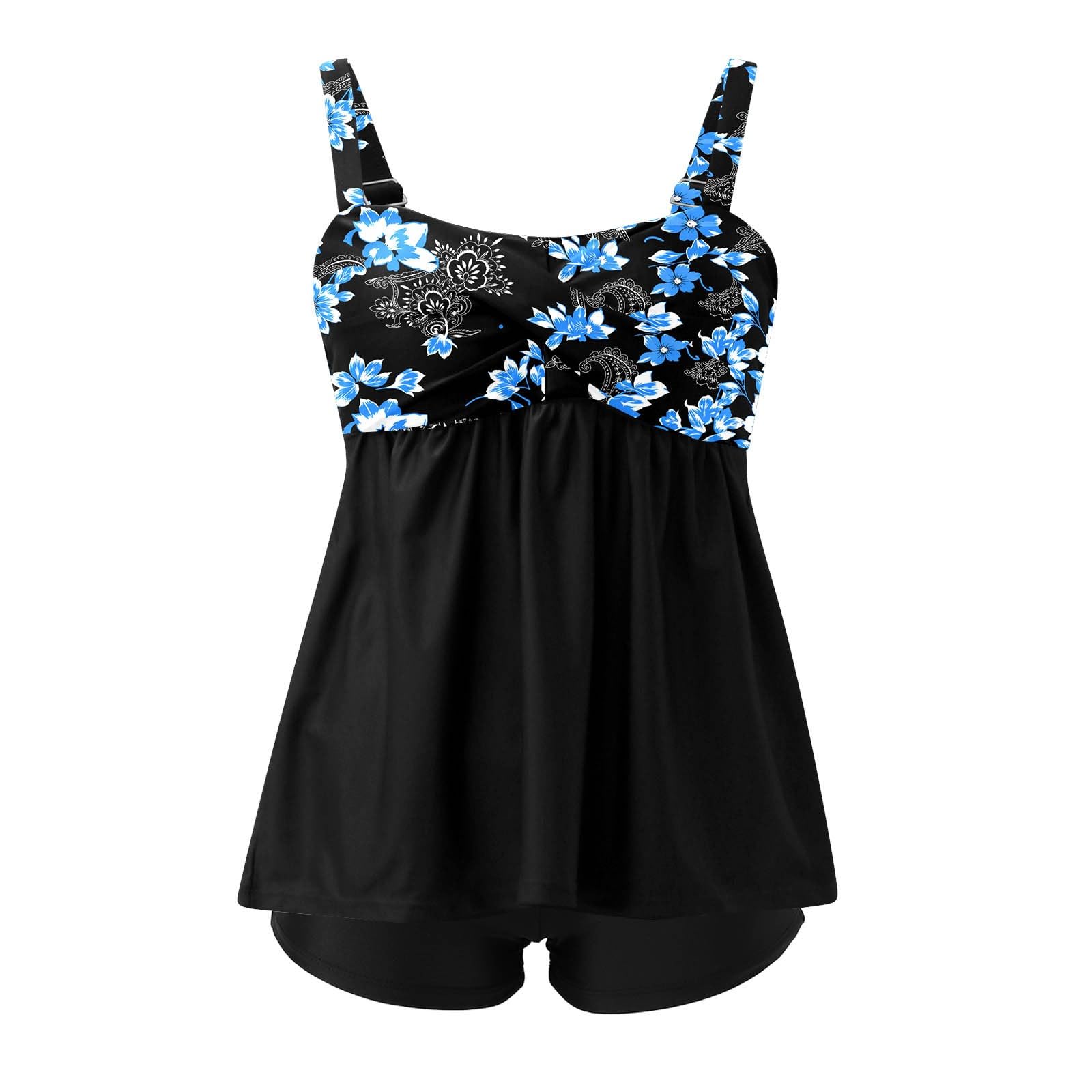 Maillot de bain tankini grande taille avec armatures de soutien et bretelles réglables