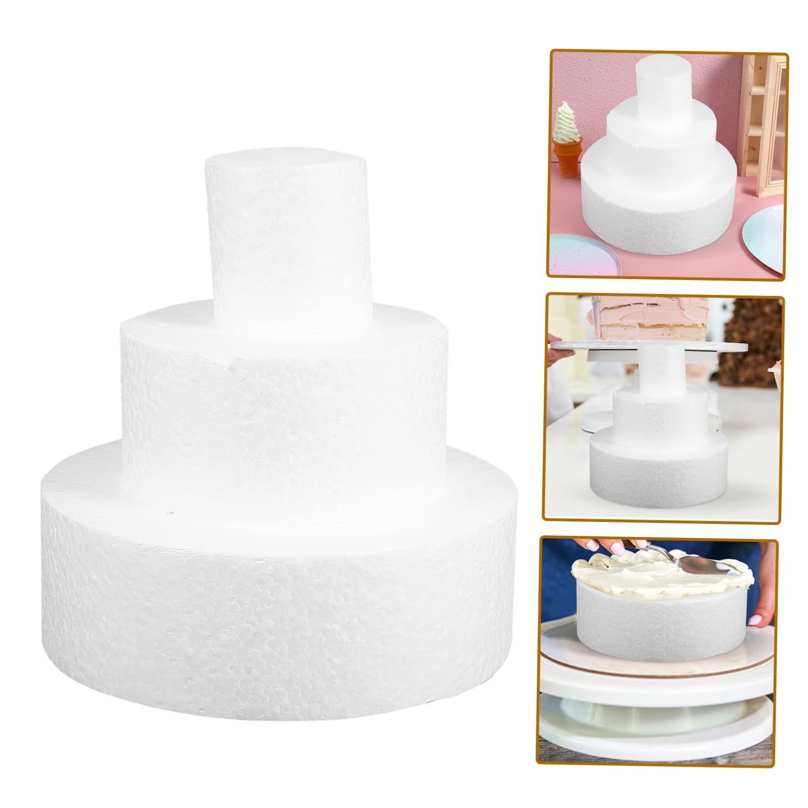 SEWACC 9stücke Teiliges Kuchenmodell Runde Form Aus Leichtem Für Tortendekoration Für Hochzeiten Und Backzubehör ø Perfektes Übungswerkzeug Für Fondant Und Buttercreme