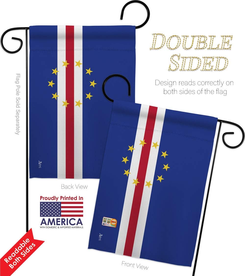 Nationality Cape Verde Garden House Flags Set Regional Nation International World Country Particular Area Small Decorative Gift Yard Banner Double-Sided Made In USA 28 X 40