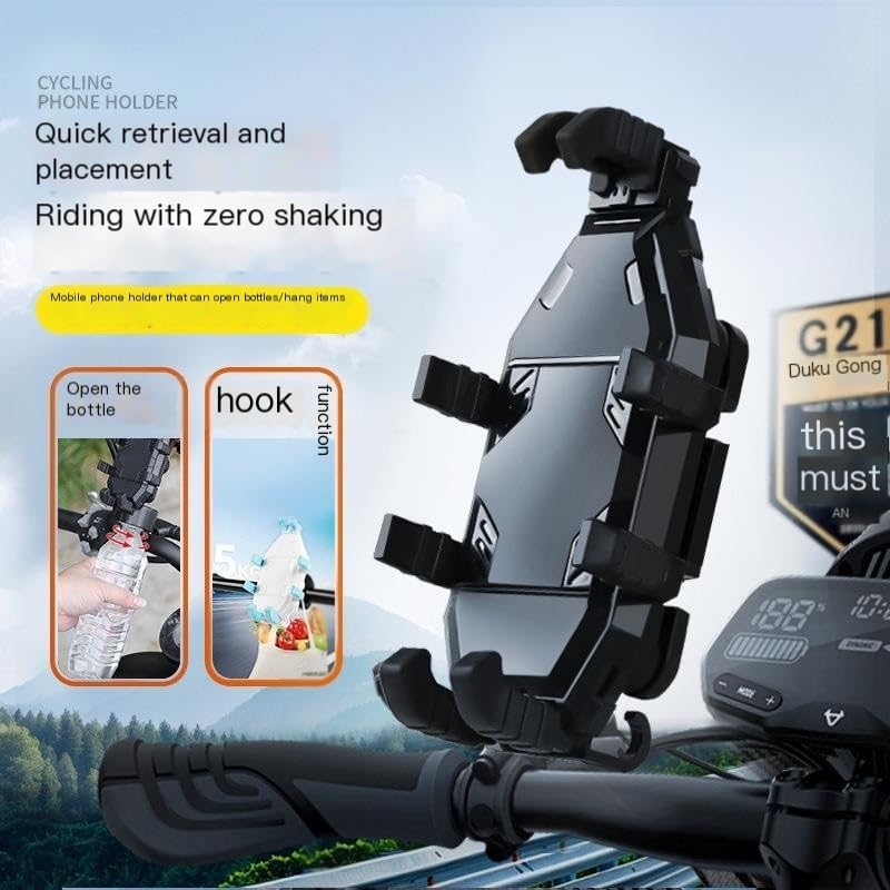 Bicycle Mobile Phone Holder Shock Absorption(Handlebar Black)