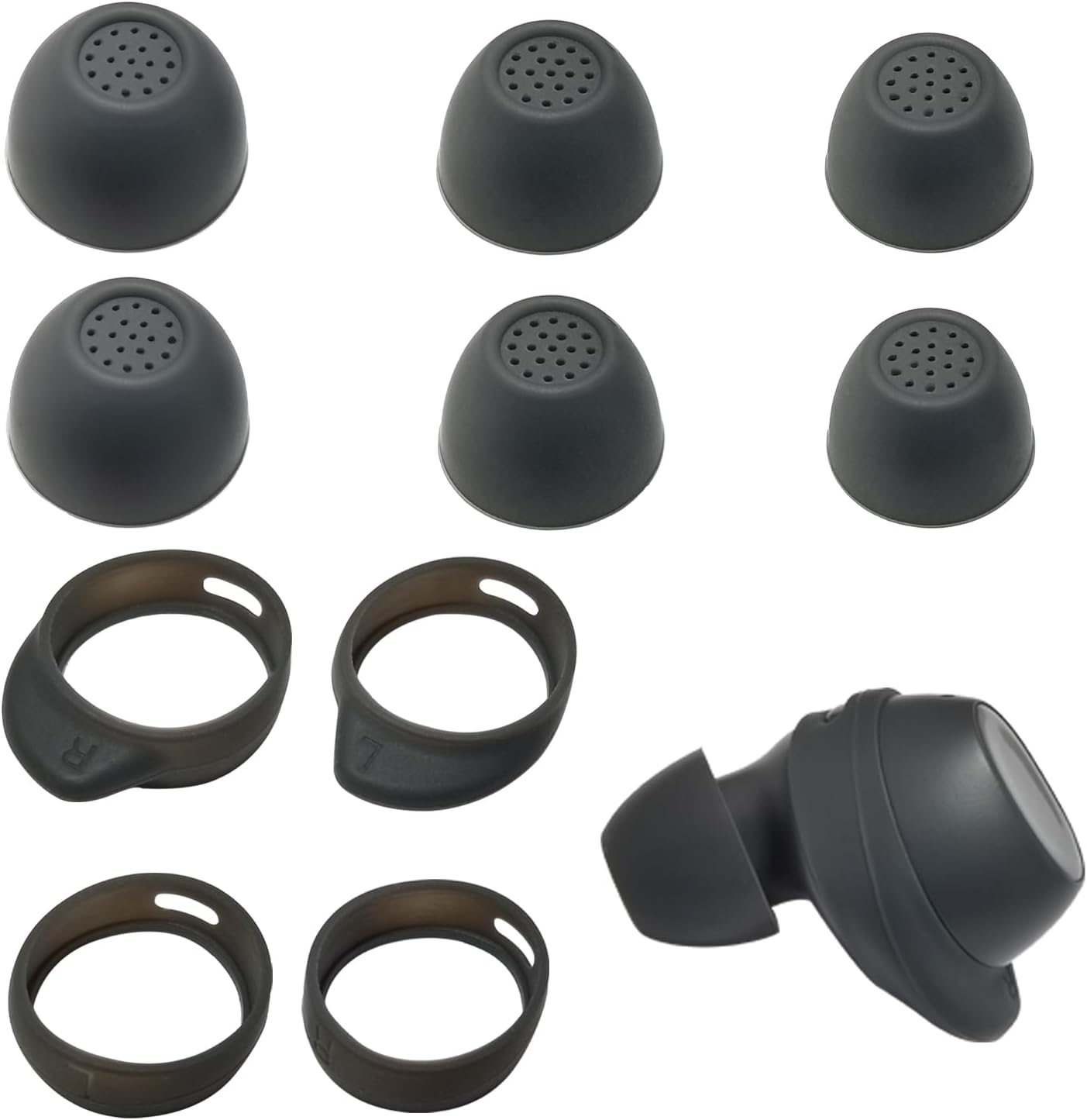 Silicone Earbuds Tip for Samsung Galaxy Buds FE Ear Wing Tips Fit in The Case for Galaxy Buds FE Earbuds Accessories Earbuds Tips, Gray