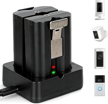 2-Packs Battery for Ring, Camera Batteries with Charger Station Ring Doorbell Batteries for Rings Camera
