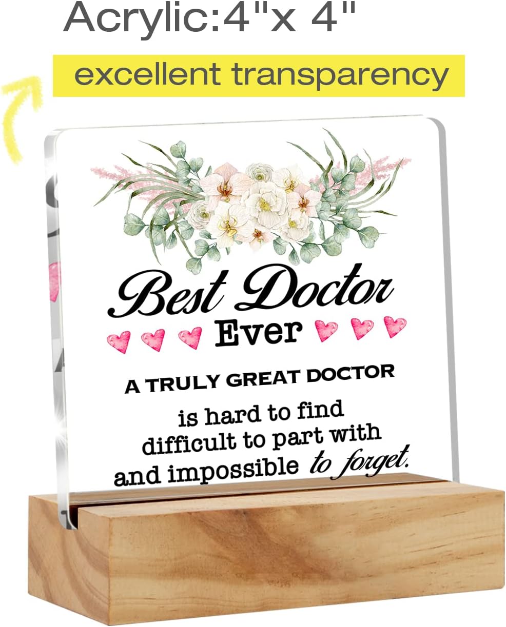 Doctor Appreciation Gifts a Truly Great Doctor is Hard to Find Desk Decor Best Doctor Ever Acrylic Desk Plaque Sign with Wood Stand Home Office Desk Sign Keepsake image 2