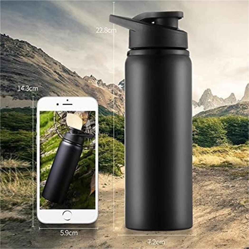 Borraccia Borraccia Sportiva Portatile in Acciaio Inossidabile Bevanda Dritta Bicicletta da Viaggio Bollitore Freddo Tazza Termica da Esterno Water Bottle(Blue)