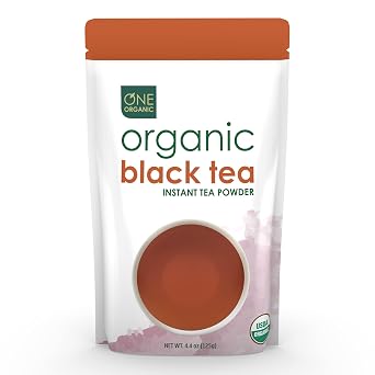 ONE ORGANIC Instant Tea Powder Black 4.4 oz. 125 Servings USDA Certified Organic 100% Pure Tea - Instant Hot or Iced Unsweetened