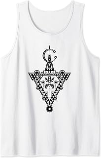 Tazerzit Amazigh Motifs with Yaz Berbers Moroccan Algerian Tank Top
