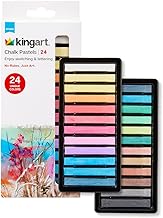 KINGART 24-Piece Chalk Pastels Set - Vibrant Colors, Acid-Free and Non-Toxic, Ideal for Drawing, Blending, and Shading, Perfect for Artists, Students, Beginners and Creative Projects