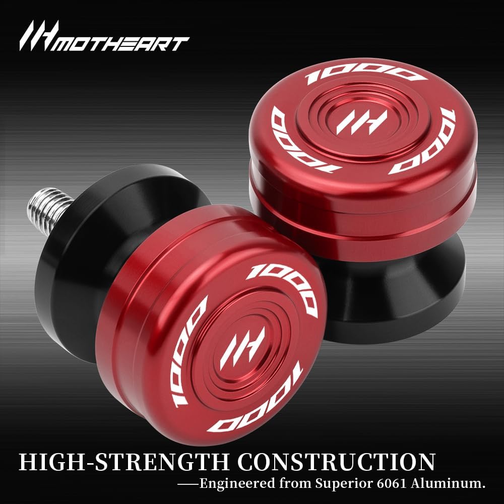 M8 Motorcycle Swingarm Spools For CBR 1000RR-R Fireblade SP 2020-2025 CBR 1000RR 2004-2026 CNC Aluminum Paddock Stand Sliders for Rear Swingarm Protection Accessories (Red)