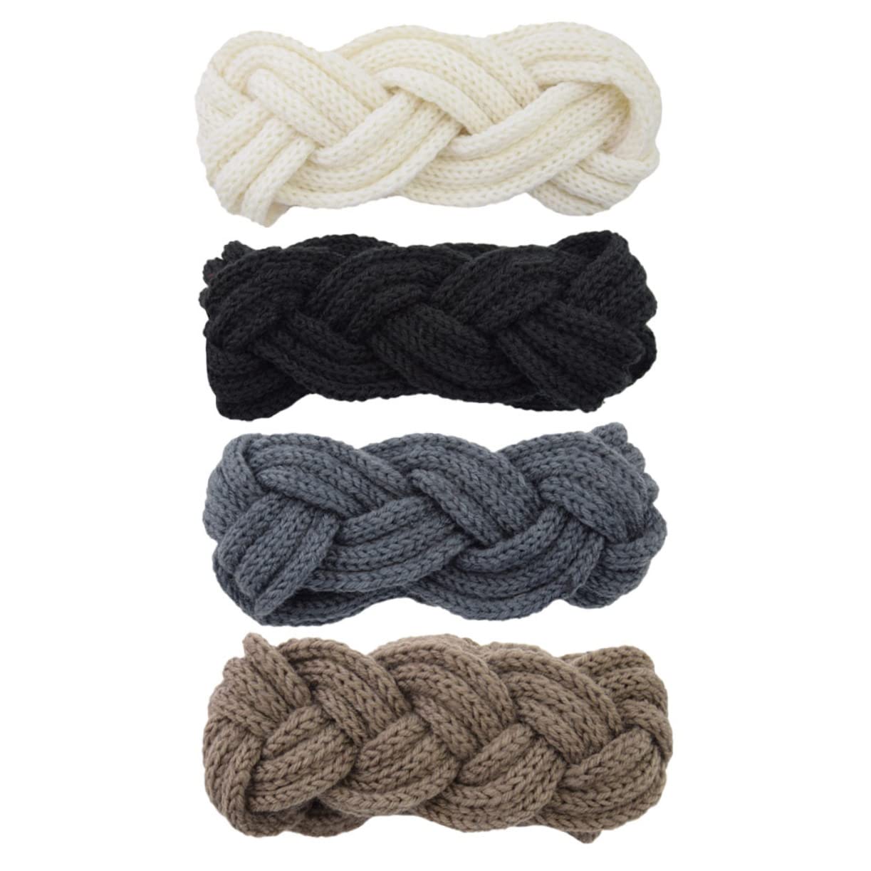 CONGARTENO Stylish Women's Knitted Headband Braided Ear Warmer Headgear Wool Yarn for Cold Climate Activities