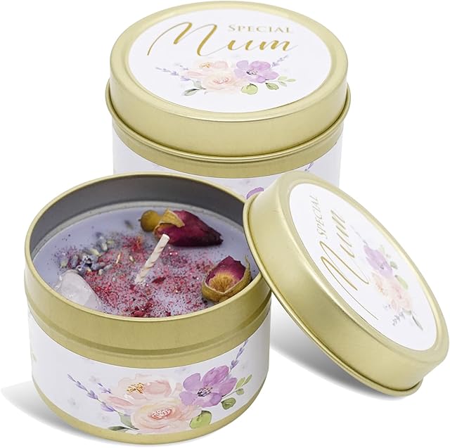 Mum Gifts, Mum Candle That Makes a Thoughtful Gift for - Ideal Present Birthday Christmas Lavender Crystal with Rose Quartz and Petals