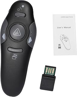 Mingzhe Wireless Presenter Remote 2.4GHz Red Pointer Plug and Play Page Turner for Presentations Laptop Computer Educators Professionals