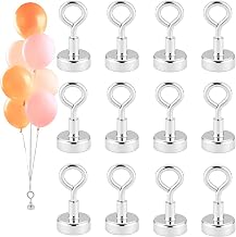 Menibeuty 12 unidades de peso para globos de helio, gancho magnético de 1 cm, extra fuerte, reutilizable, peso para bombona de gas de helio, para bodas, cumpleaños y fiestas