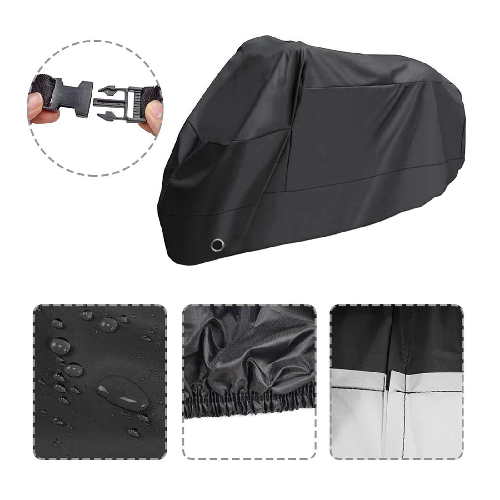 Funda Protectora para Motocicleta, Lona De Invierno para Moto, Scooter, para Lluvia, Cubiertas para Tienda, con Accesorios para Exteriores Resistente para Motocicleta Funda