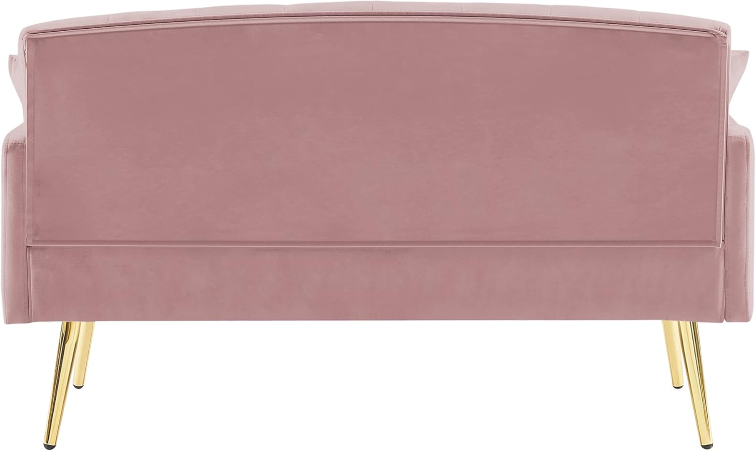 Bellemave Loveseat Sofas for Living Room, Velvet Sofa Couch with Solid Wood Frame, Metal Legs, 2 Pillows and Side Pockets, Easy to Install (Pink)