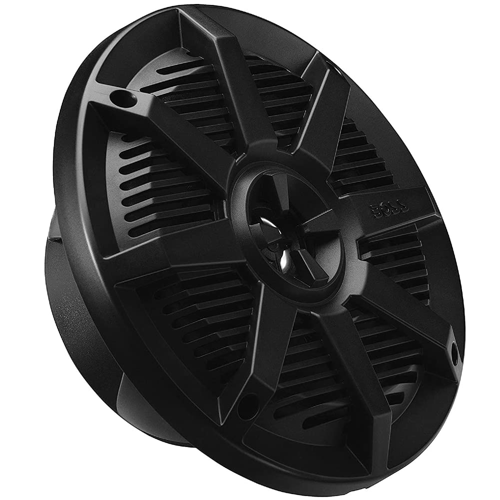 KIT Set pour Boss Audio Systems MR52B 2 Enceintes Marines 2 Voies Noires 5,25" 13 cm 130 mm 75 Watt rms 150 Watt Max étanche mer Piscine Bateau hôtel, la Paire + faston de Fixation