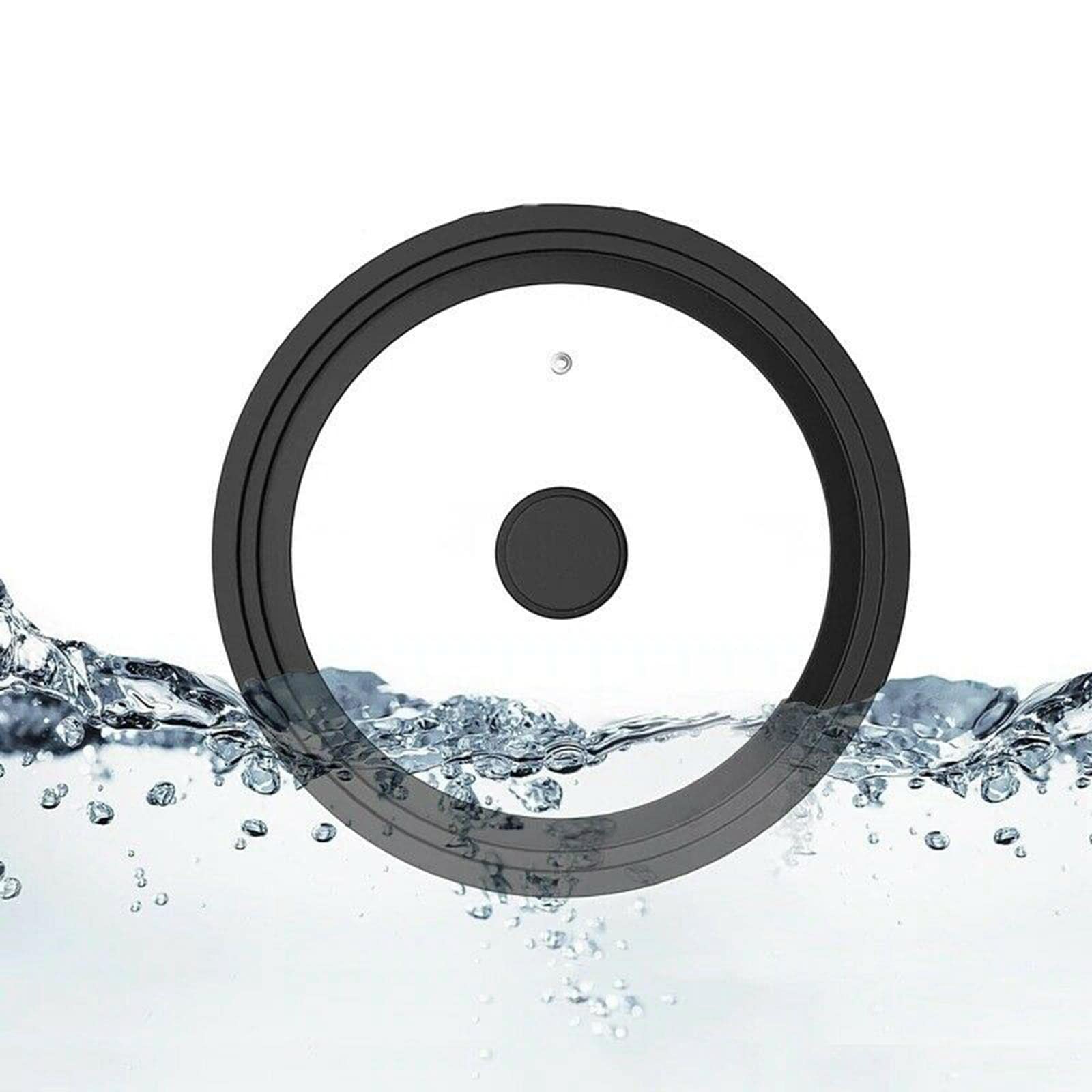 Milageto Tapa Universal Tapa de Sartén con Vidrio Transparente Y Silicona Antihuellas Resistente Al para Evitar Derrames Adecuada para Hogar Y, Black_34cm